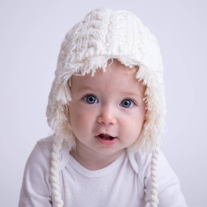 Cream Cozy Earflap Beanie Hat