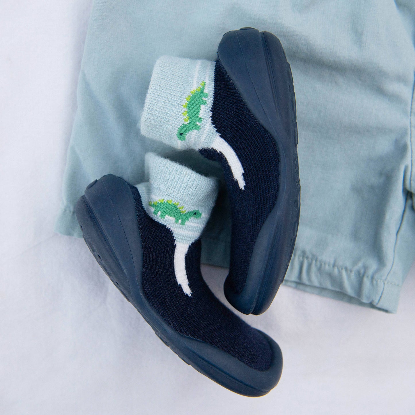 Komuello first walker baby sock shoes - Navy Dash