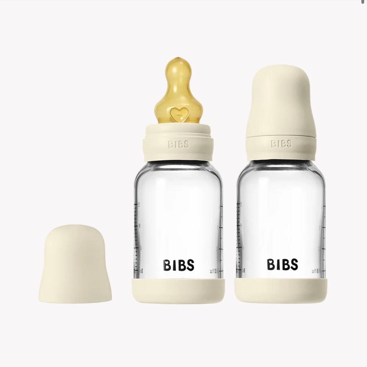 Baby Glass Bottle Set 4oz 2 Pack Latex