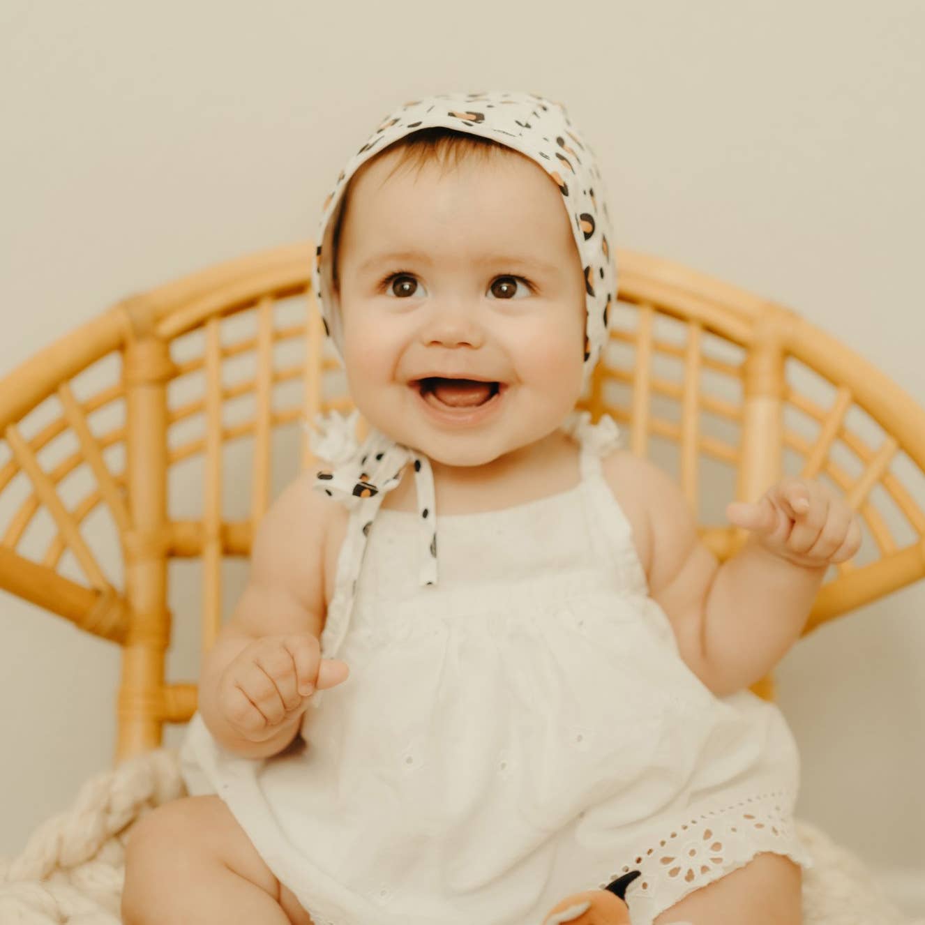 Cheetah Danish Baby Bonnet UPF 50+
