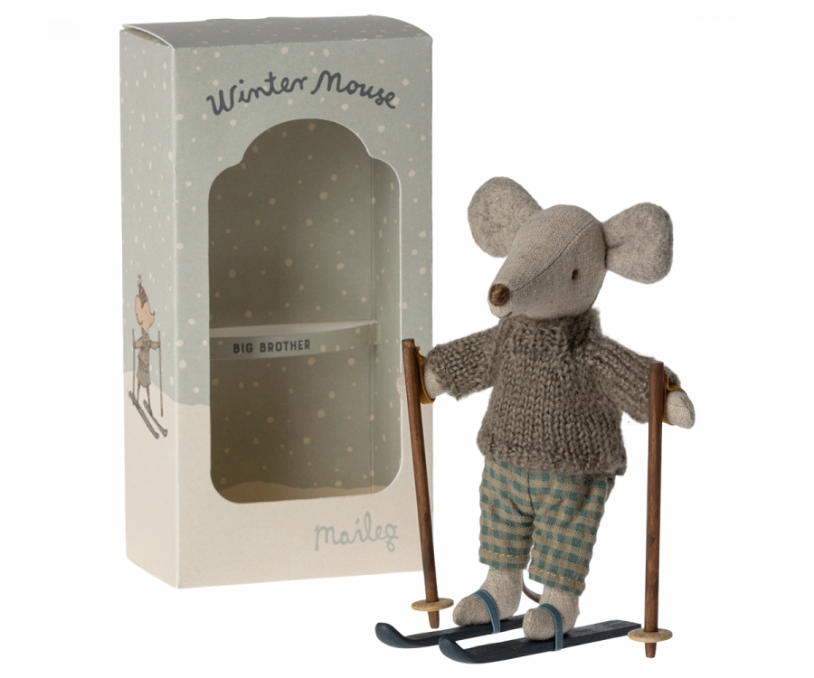 Winter mouse with ski set, Big brother