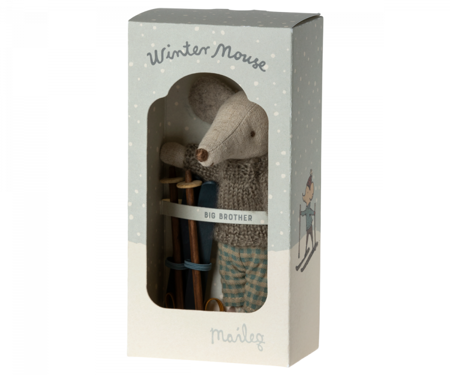 Winter mouse with ski set, Big brother