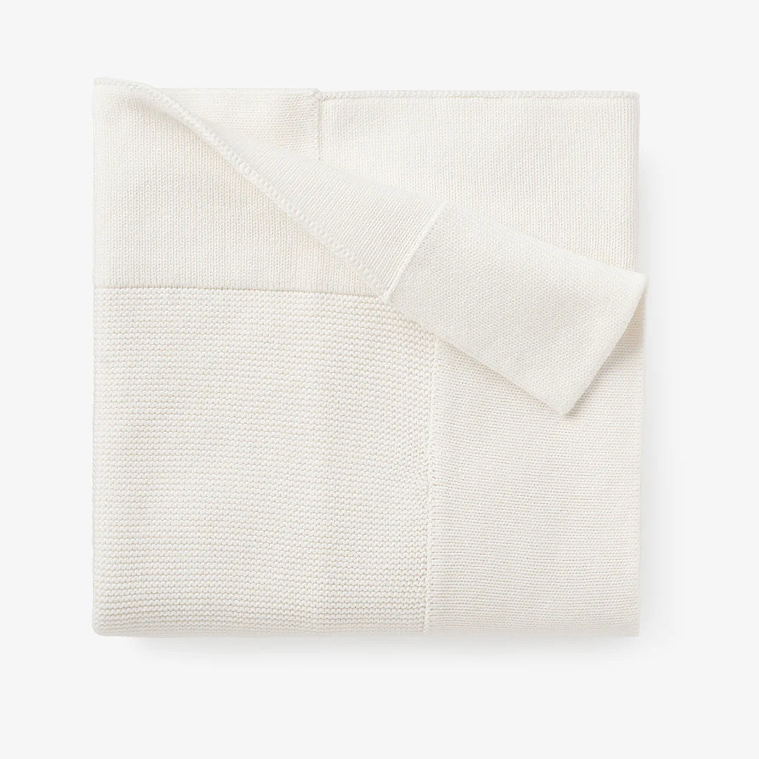 WHITE SOFIA + FINN KNIT BABY BLANKET