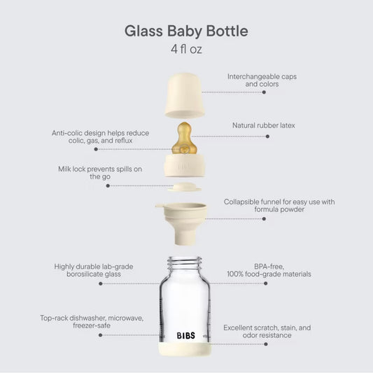 Baby Glass Bottle Set 4oz/120ml Latex