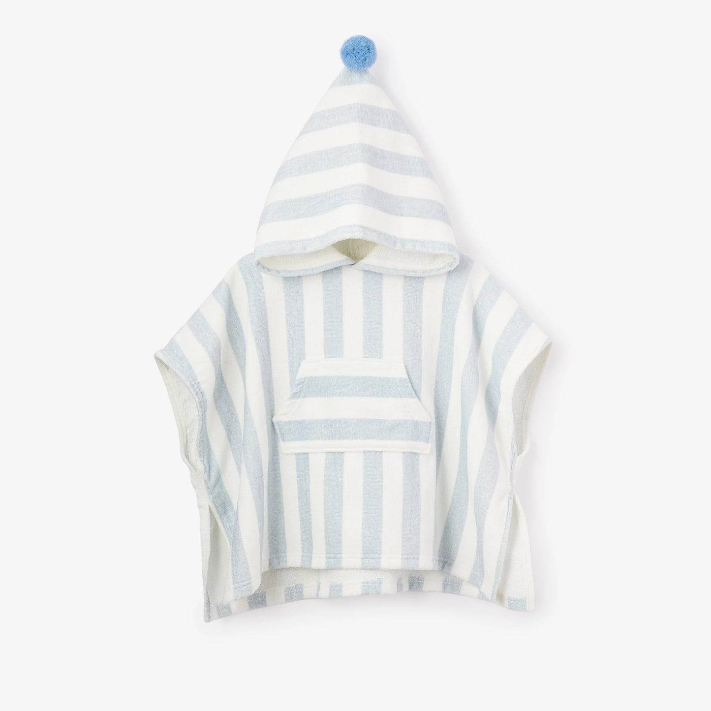 STRIPE HOODED TERRY PONCHO