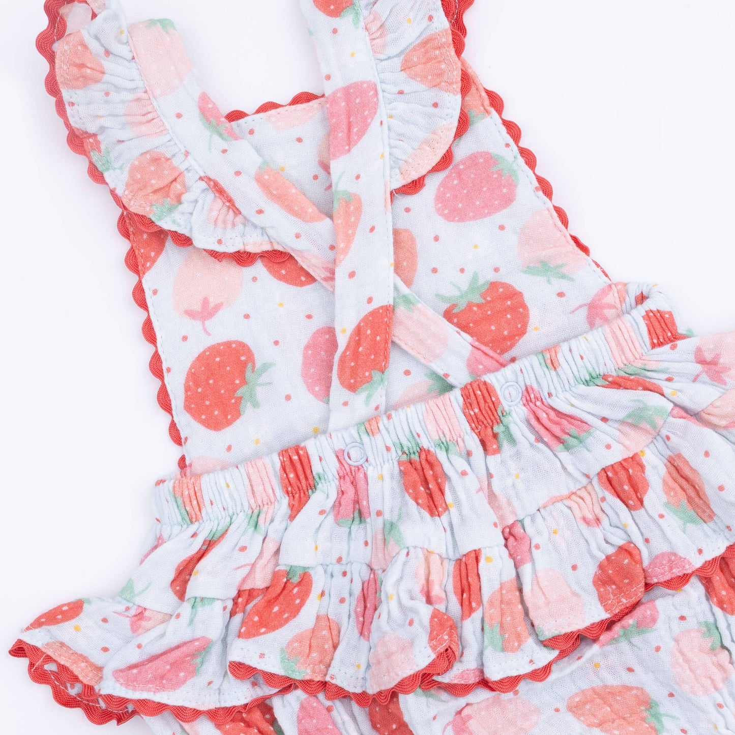 Strawberry Bliss Ric Rac Ruffle Sunsuit