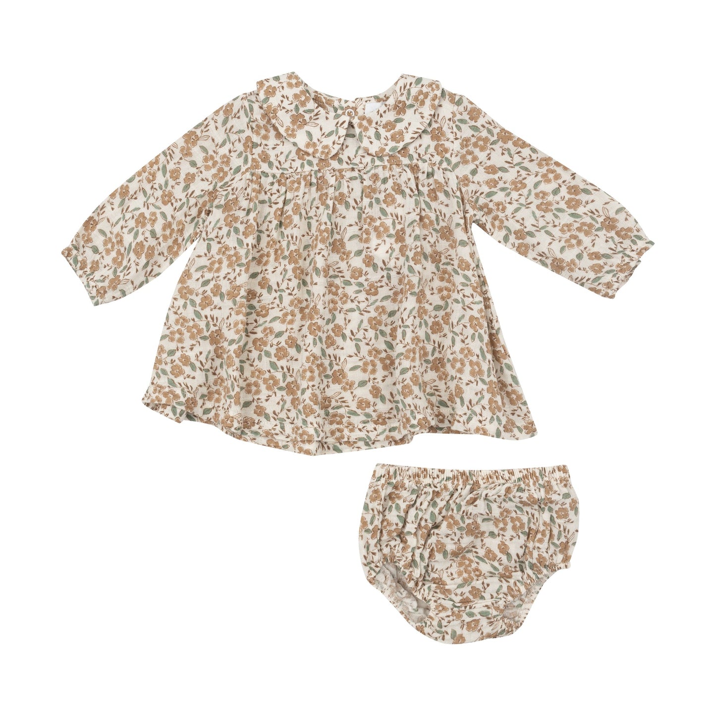 Peter Pan Collar Dress And Diaper Cover