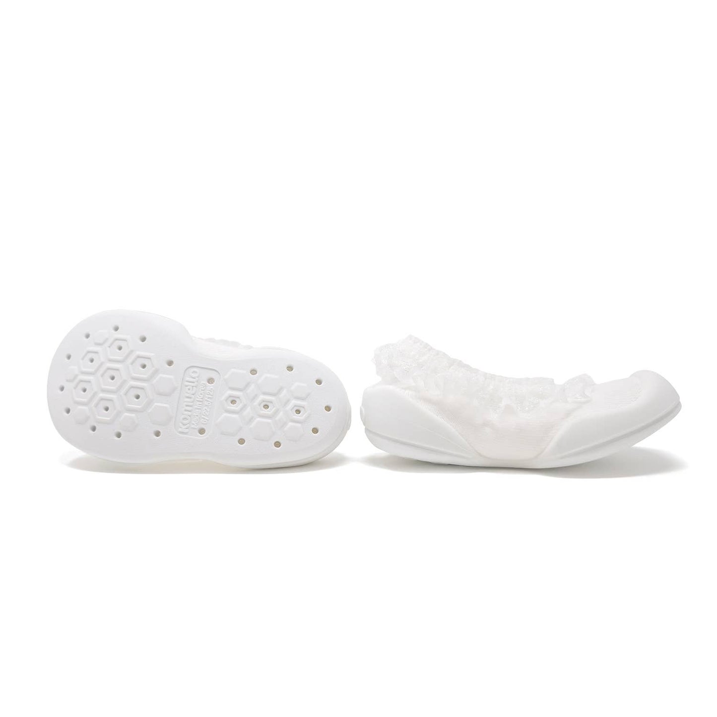 Komuello first walker baby sock shoes -Flat-Snow Lace