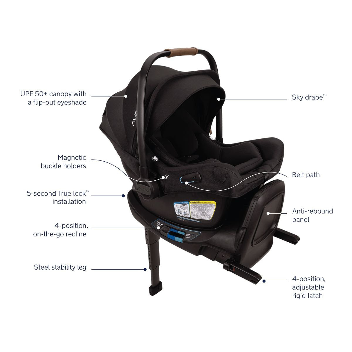 stokke pipa by nuna car seat and base Nuna PIPA Aire RX Infant Car Seat + RELX Base Caviar/Chocolate