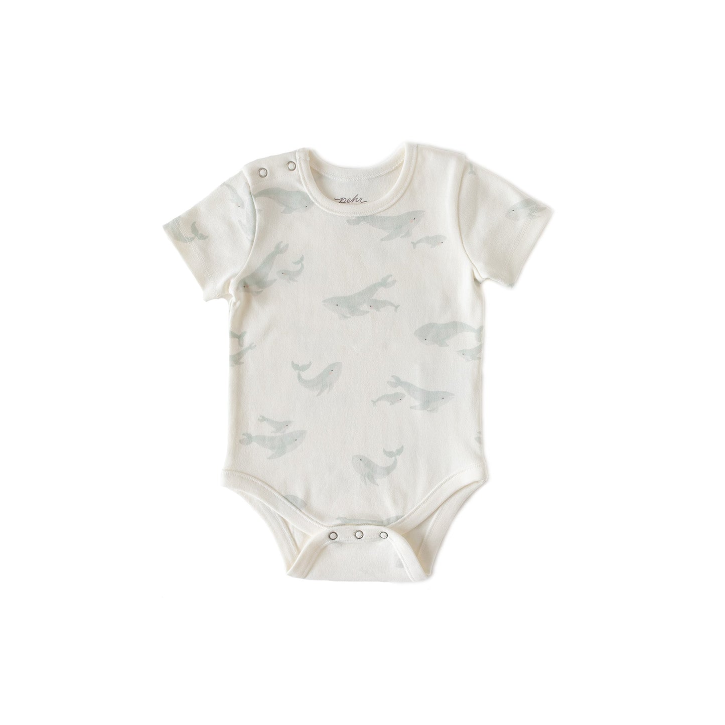 Short Sleeve Shoulder Snap One-Piece