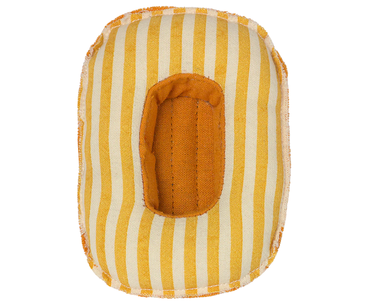 Maileg Rubber Boat Small Mouse, Yellow Stripe
