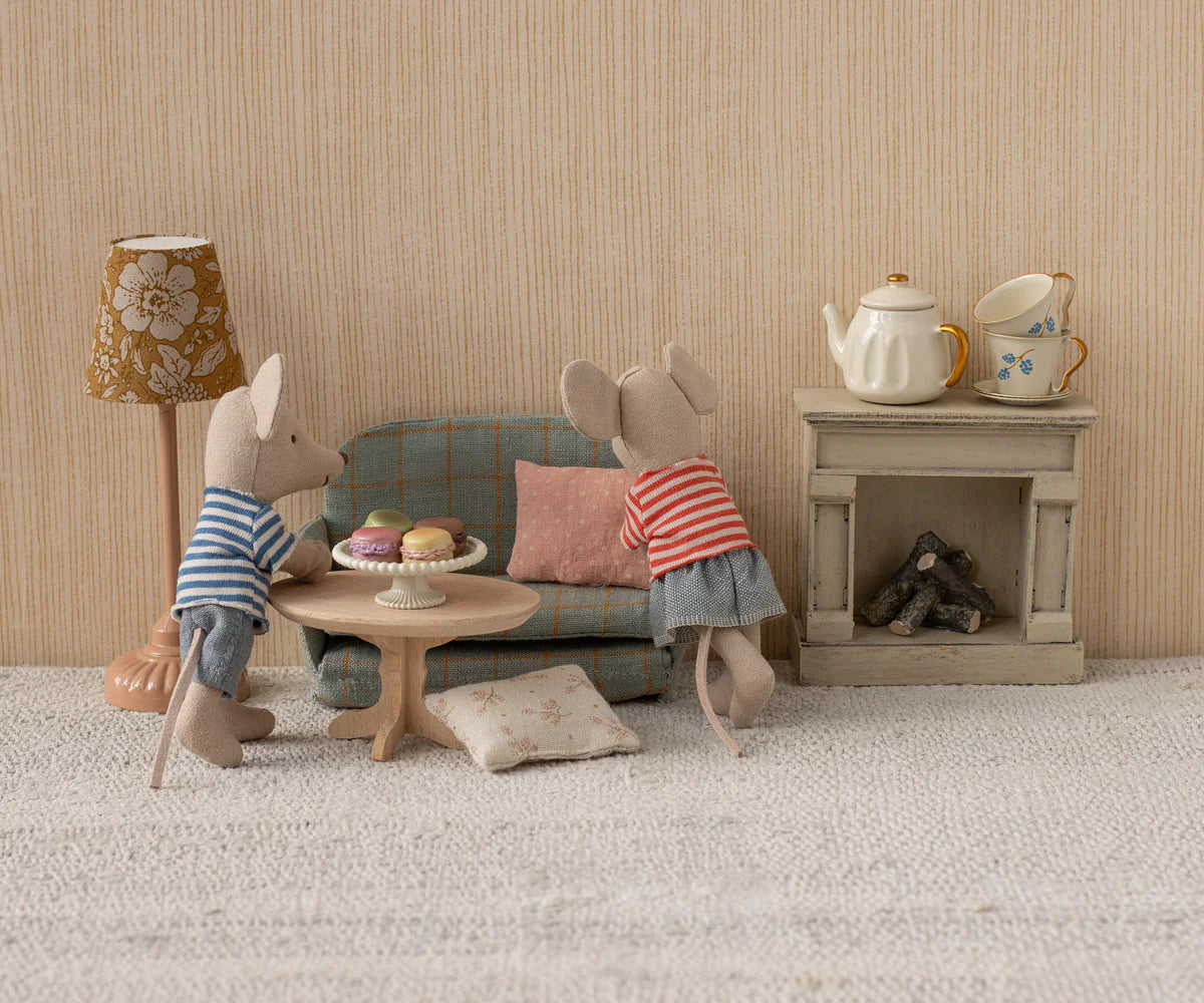 Maileg Oval coffee table, Mouse - Nature