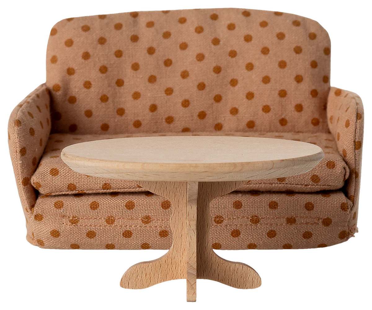Maileg Oval coffee table, Mouse - Nature