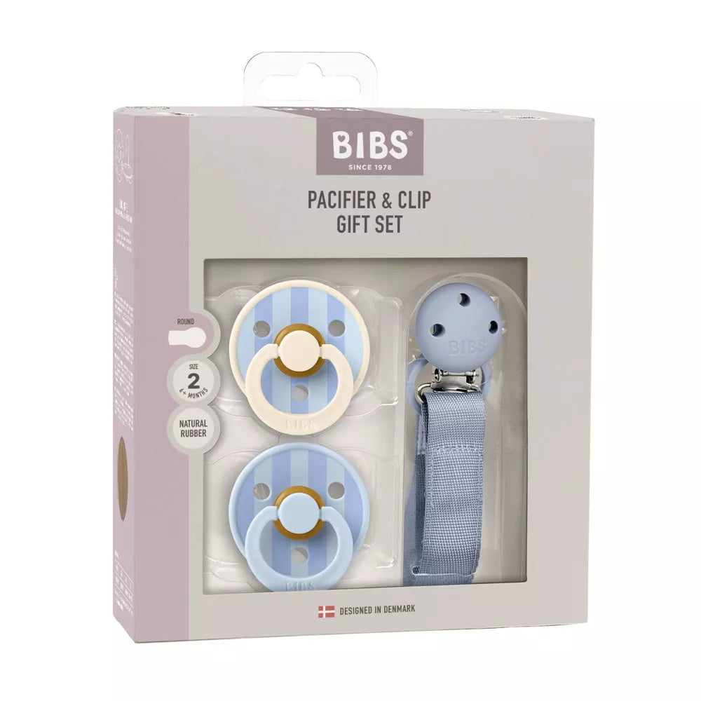 BIBS Colour Pacifier & Loop Clip Gift Set