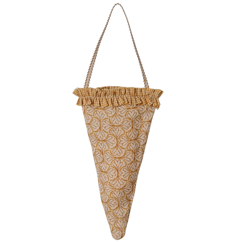 Maileg Fabric Ornament, Cornet - Winter Heart - Ocher