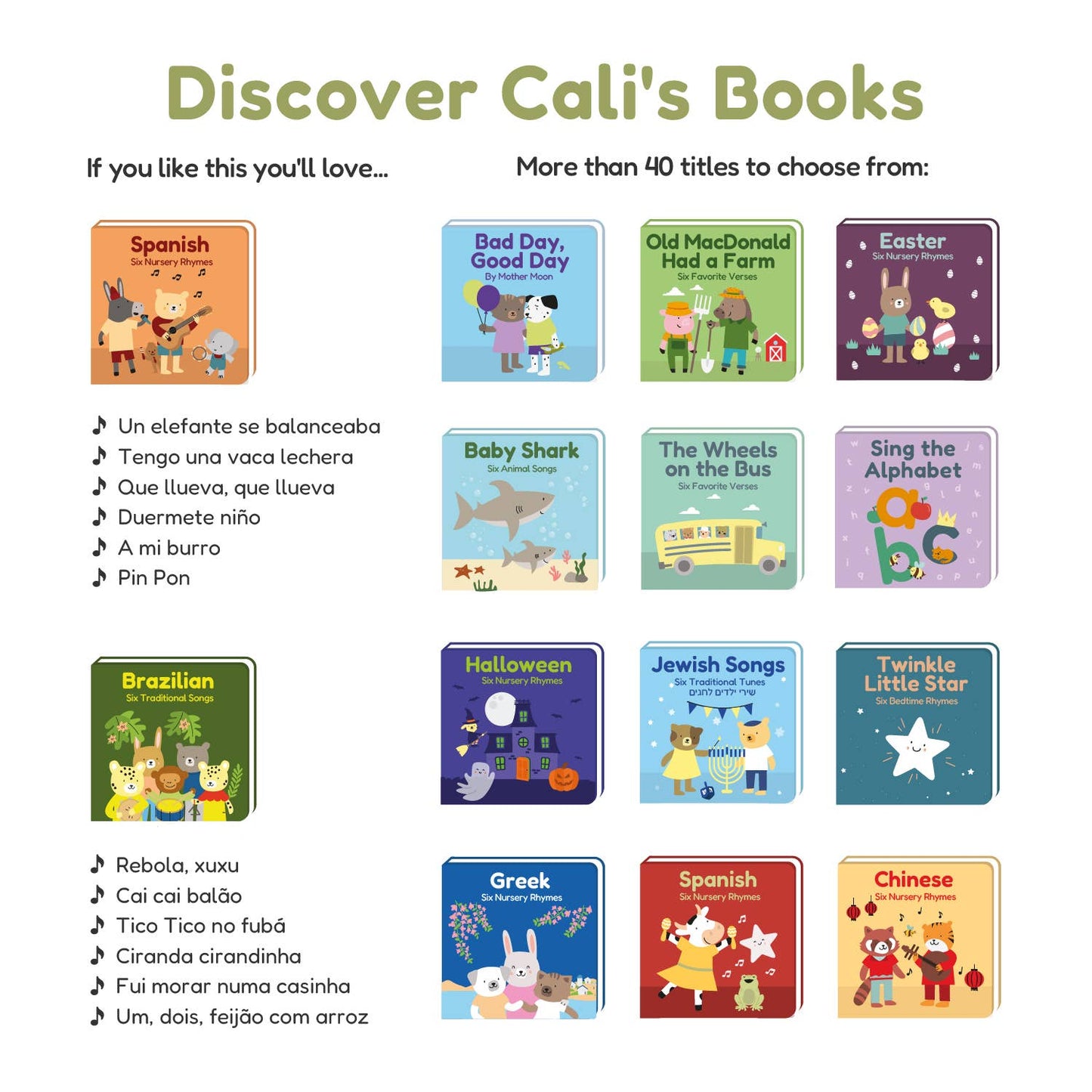 Cali's Book French Nursery Rhymes Book-Bilingual Sound Books
