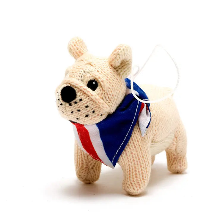 Knitted British Bulldog Ornament, Kids' Decor