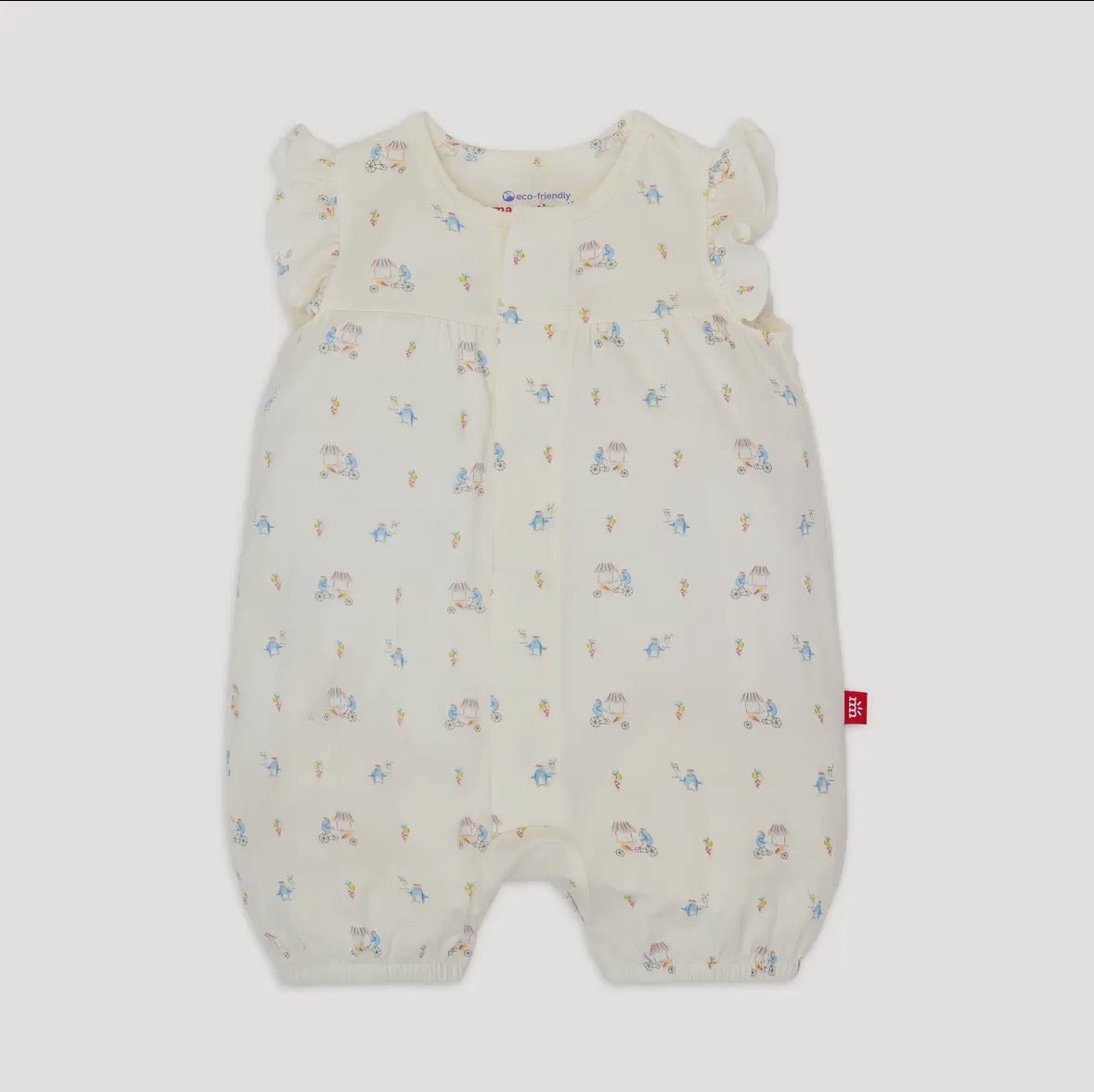 penguin pints model magnetic ruffle sleeve romper