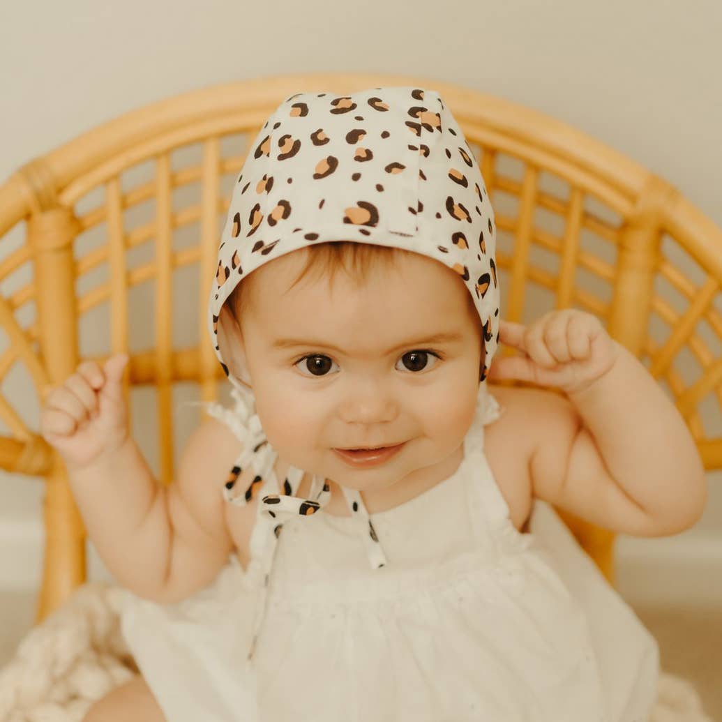 Cheetah Danish Baby Bonnet UPF 50+