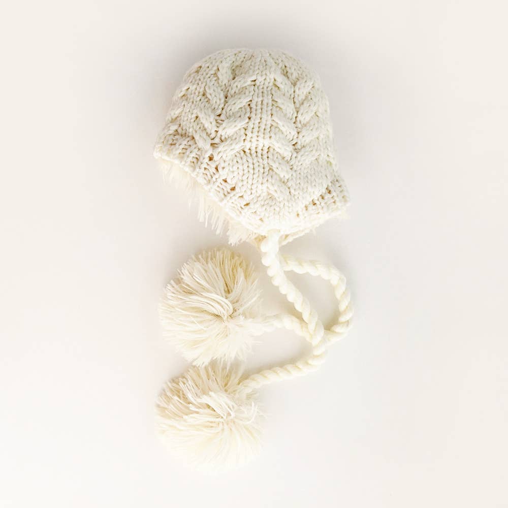 Cream Cozy Earflap Beanie Hat