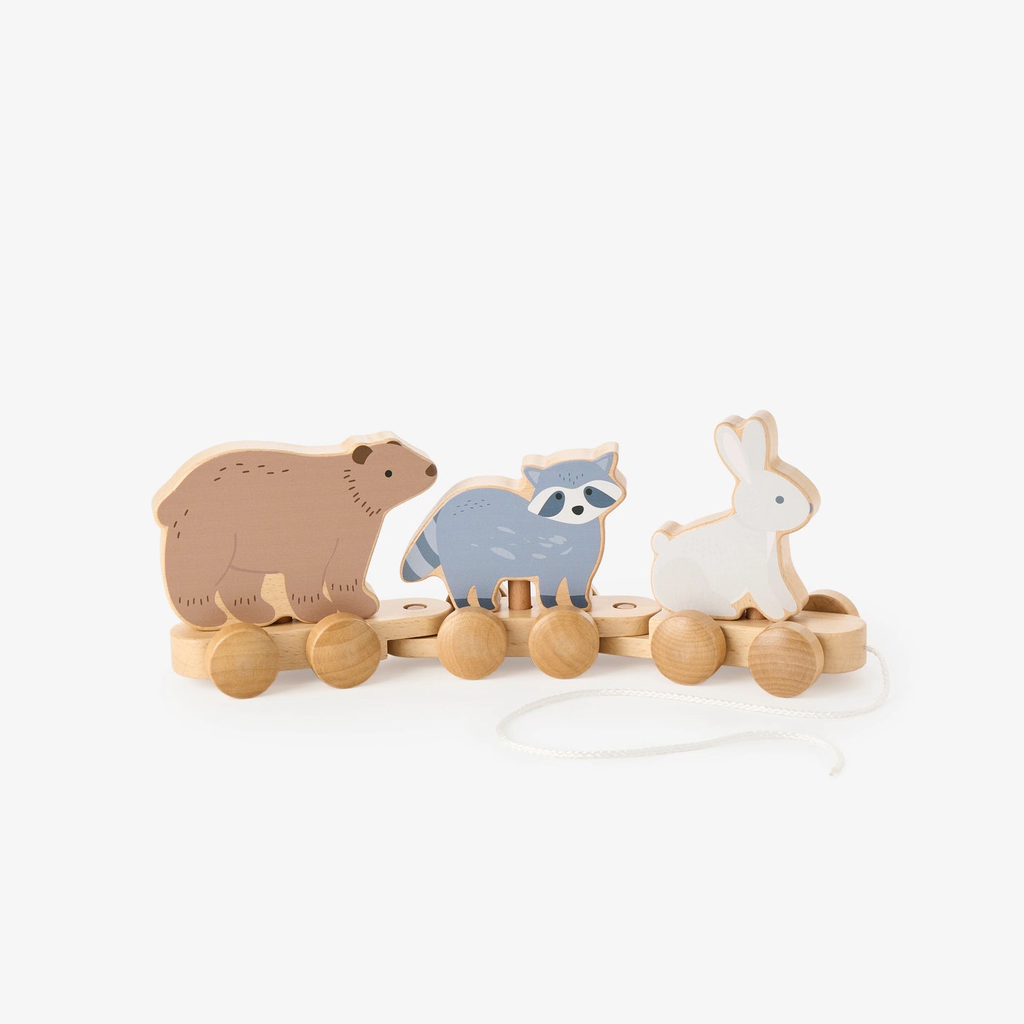 WOODEN FOREST ANIMAL PULL TOY