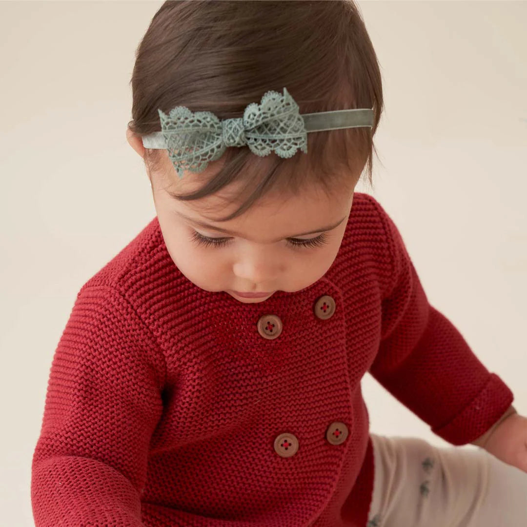 HOLIDAY LACEY BOW BABY HEADBAND 3PK