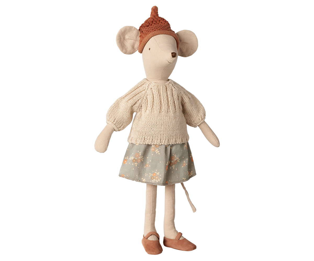 Maileg Mouse, Medium - Skirt and sweater