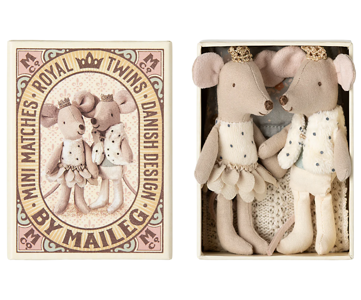 Royal Twins Mice, Little Brother & Sister in Matchbox