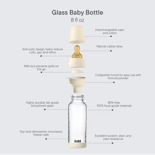 Baby Glass Bottle Set 8oz/240ml Latex