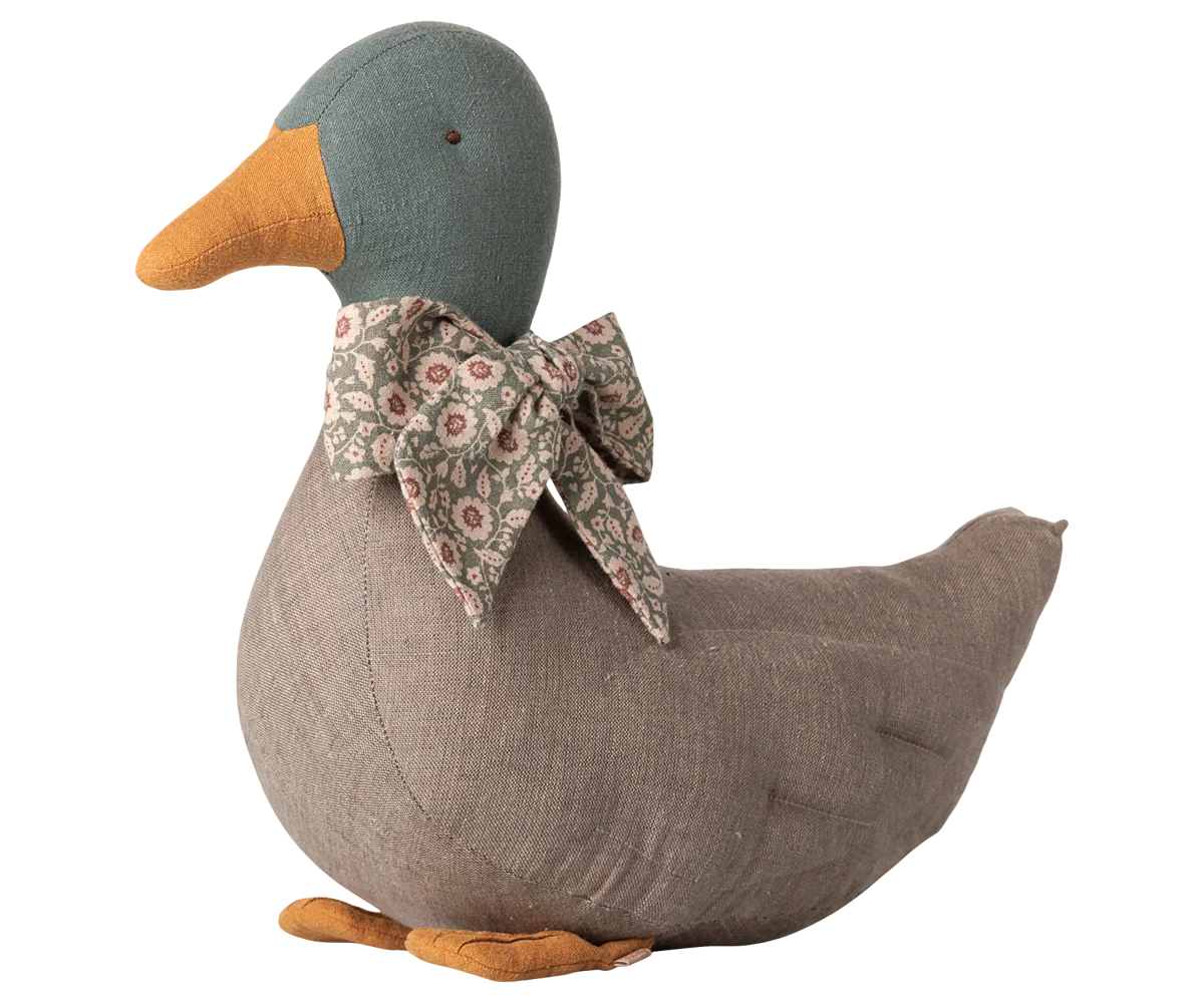 Duck with Bow - Grey