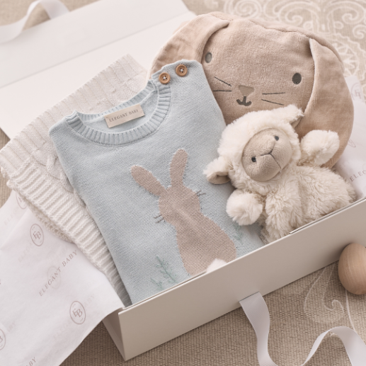 PALE BLUE BUNNY KNIT SHORTALL ROMPER