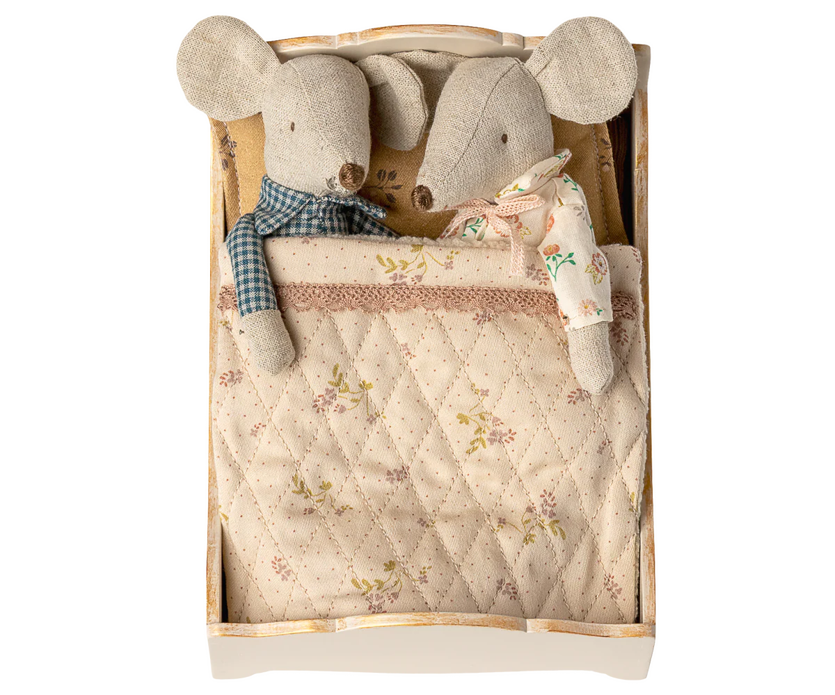 Maileg Bed, Mouse - Off white