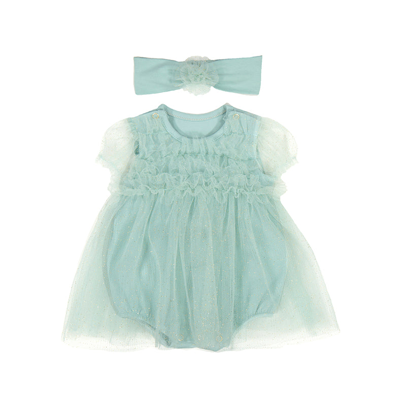 Newborn Tulle Romper with Headband