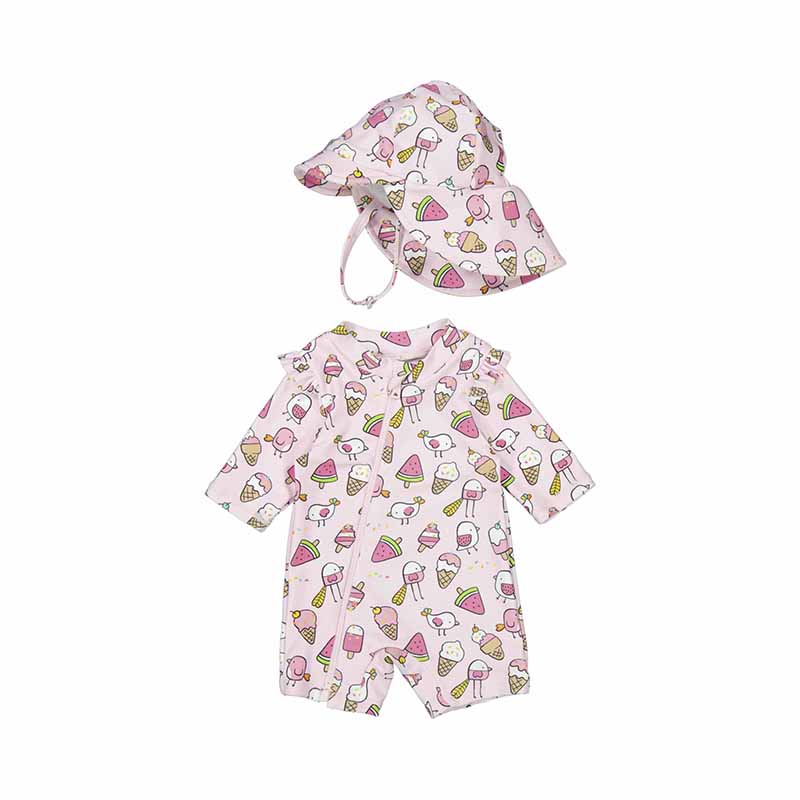 Bathing bodysuit w/ hat