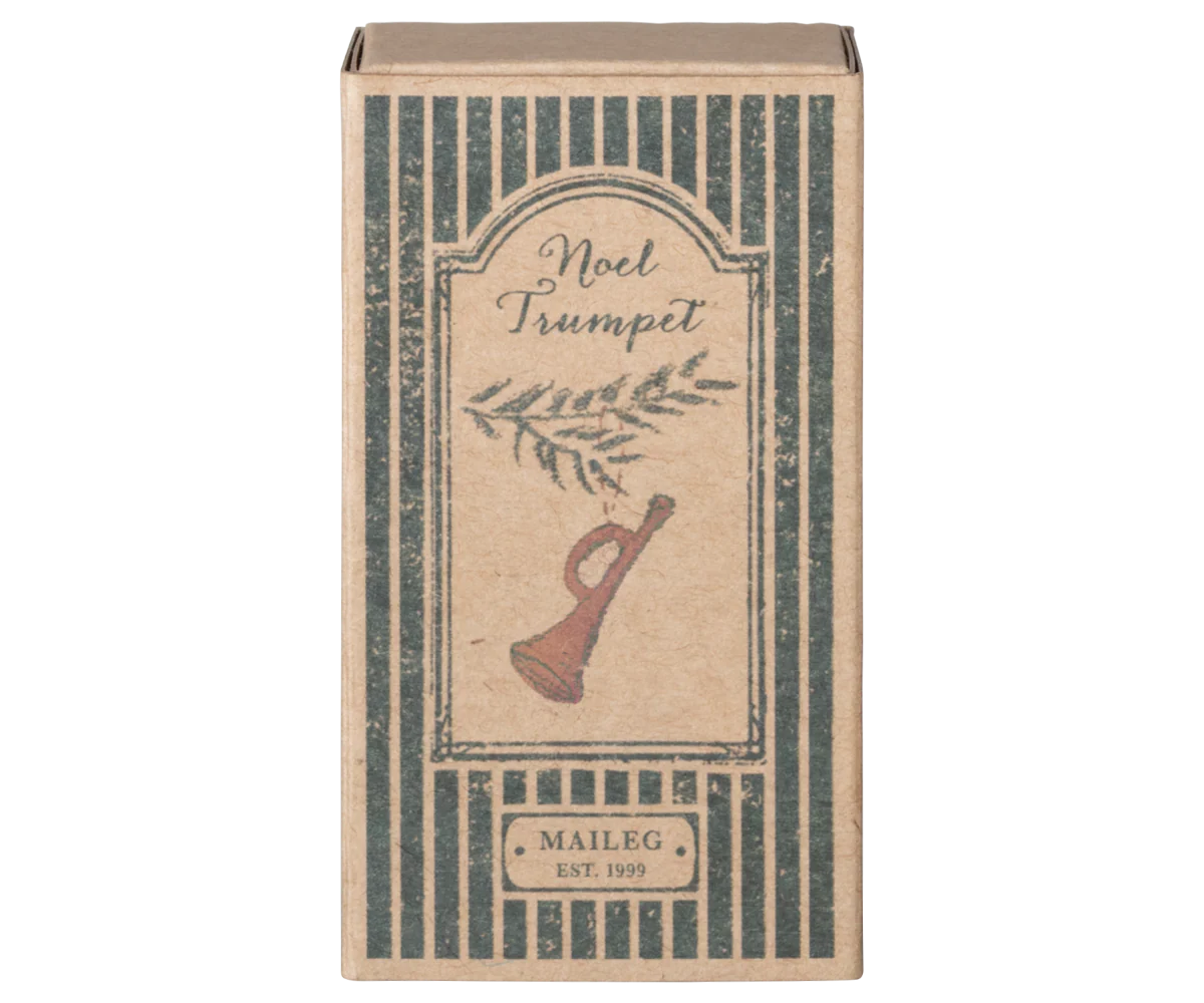 Metal ornament, Trumpet - red