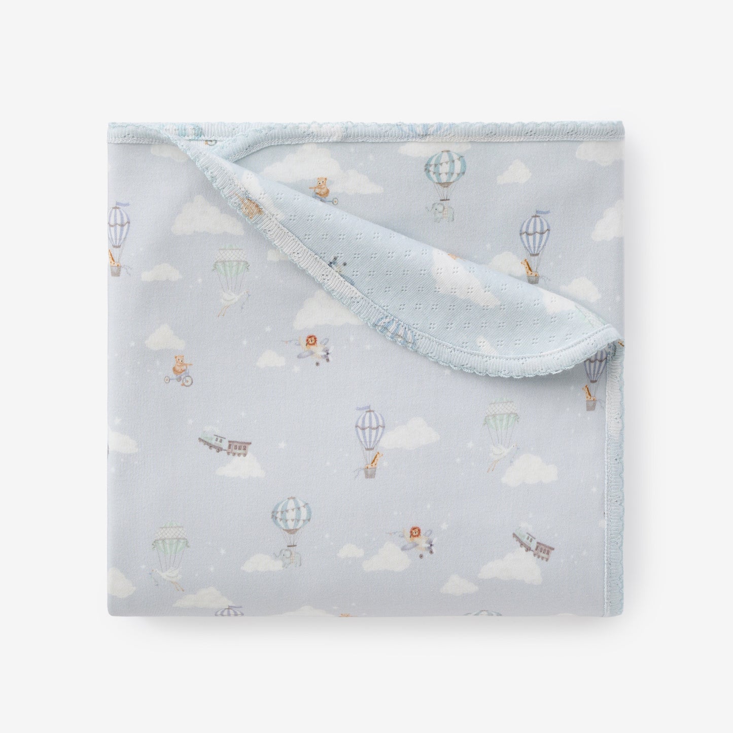 Organic Cotton Embroidered Interlock Reversible Baby Blanket