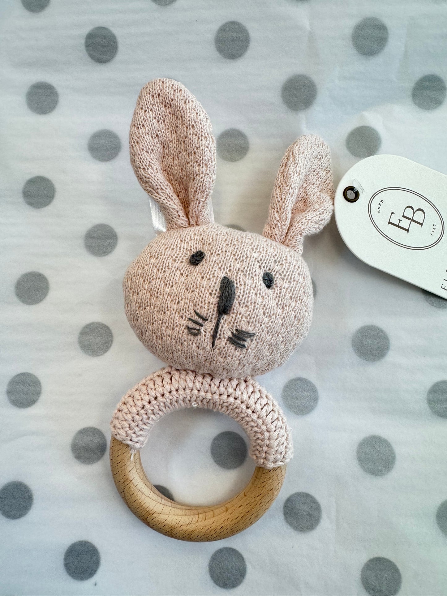 BUNNY WOODEN RING RATTLE