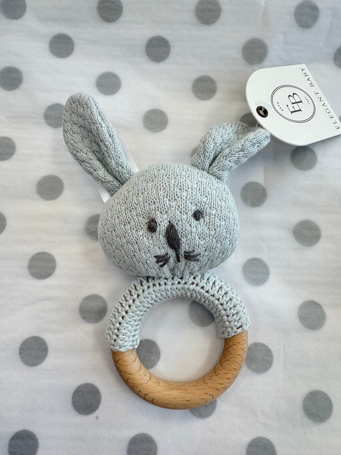 BUNNY WOODEN RING RATTLE
