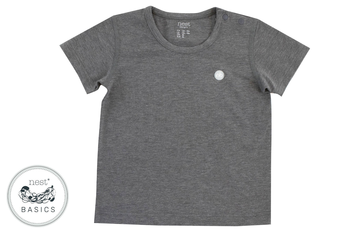 Basics Short Sleeve T-Shirt (Bamboo Cotton) - Charcoal