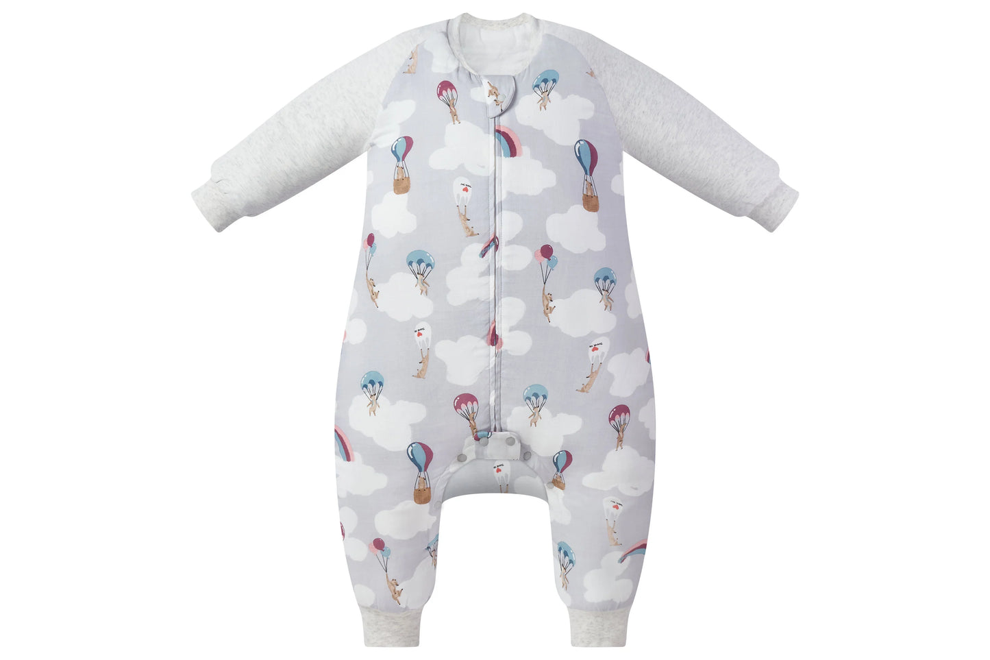 Raglan Long Sleeve Footed Sleep Bag 2.5 TOG (Bamboo) - Meerkats Away!