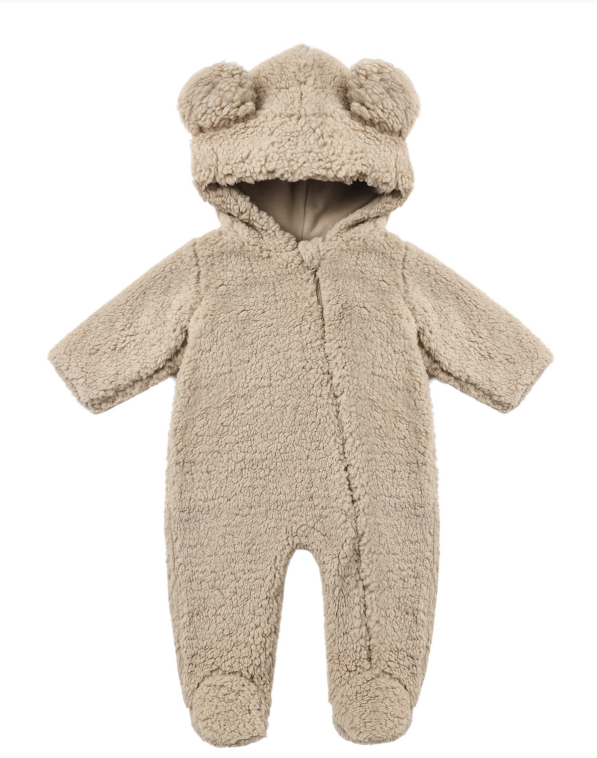 Quincy Mae Bear Jumpsuit || Latte