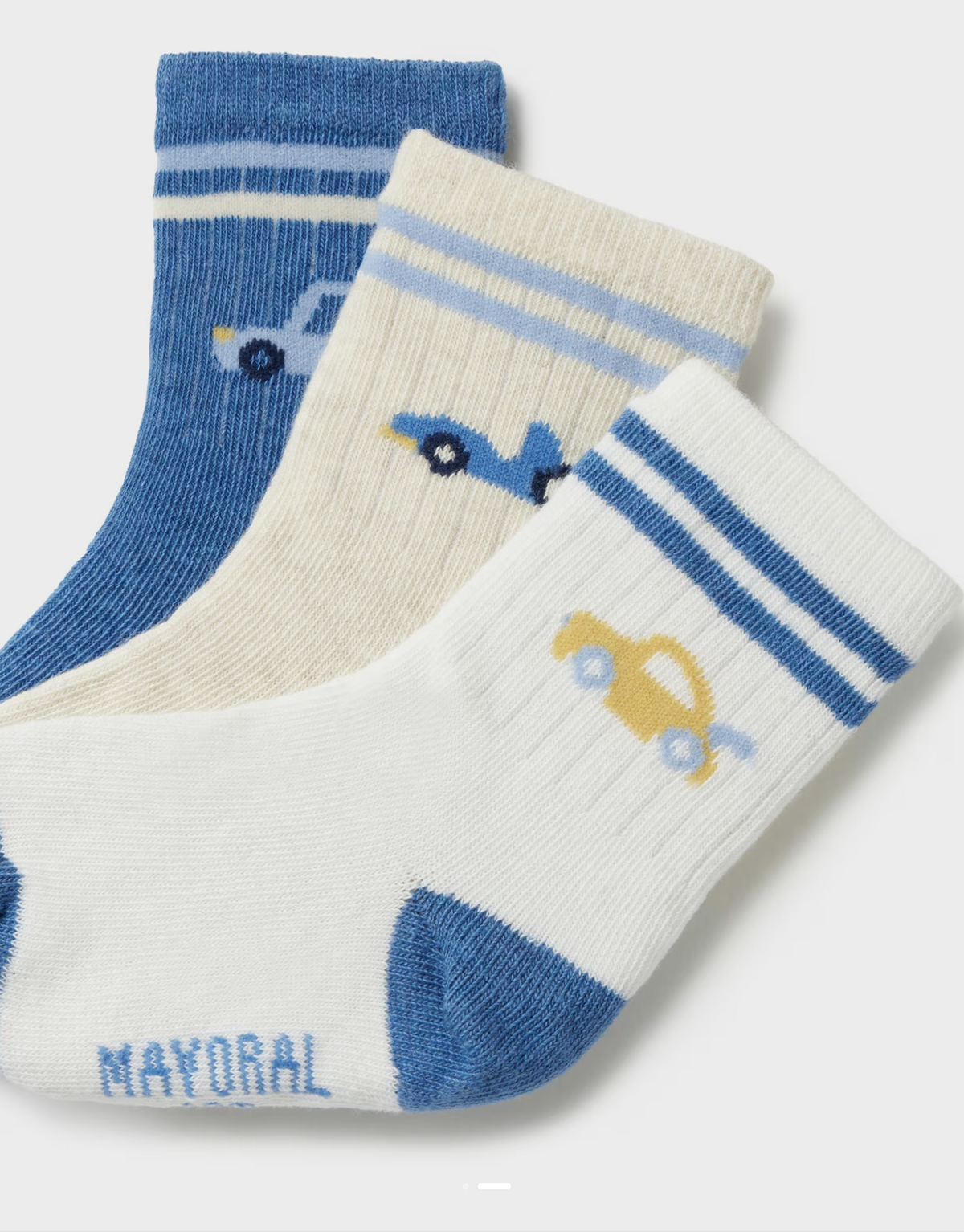 Mayoral 3-pack Striped Vehicle Socks 10249