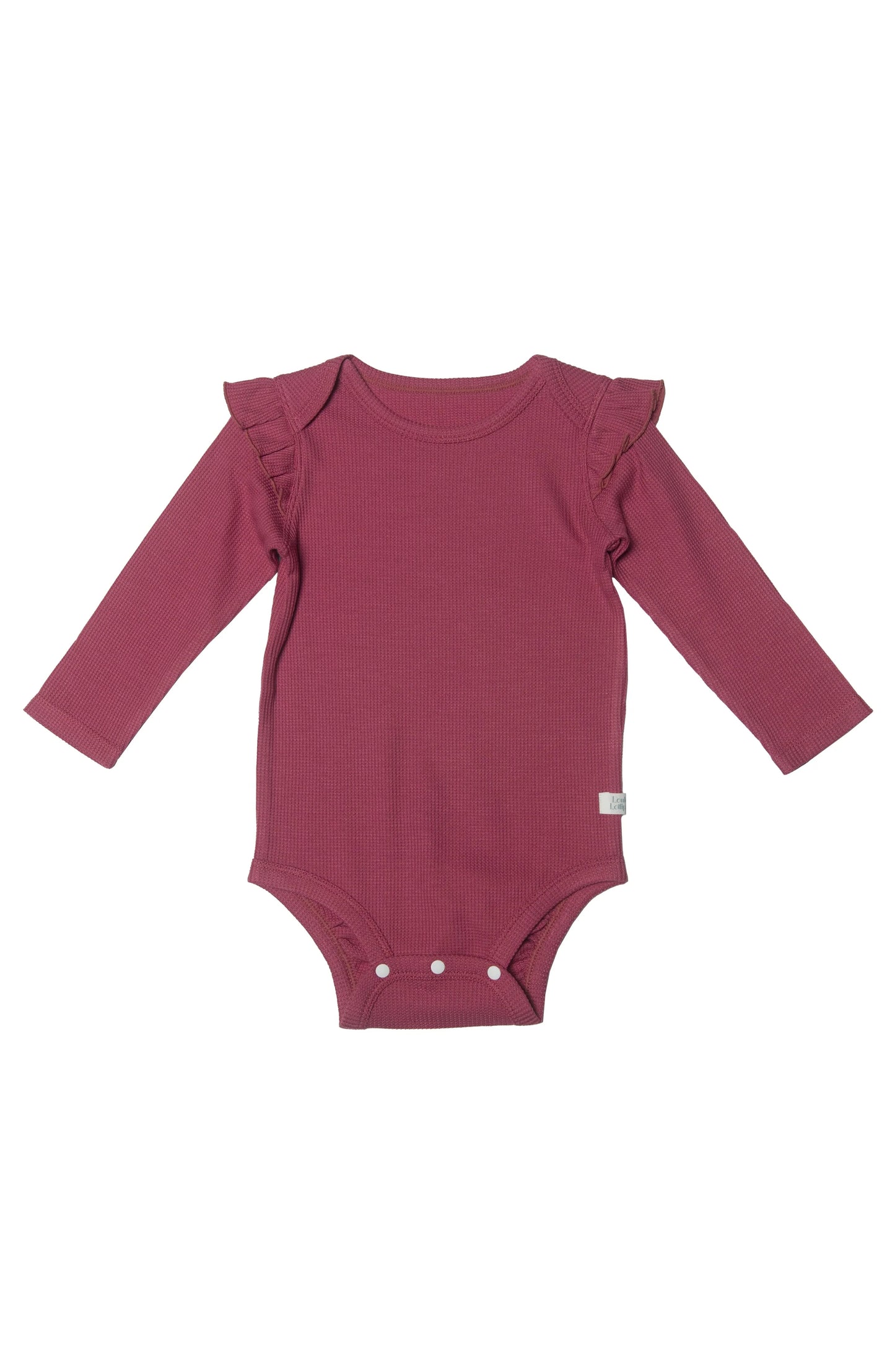 Waffle Long Sleeve Bodysuit - Mauvewood