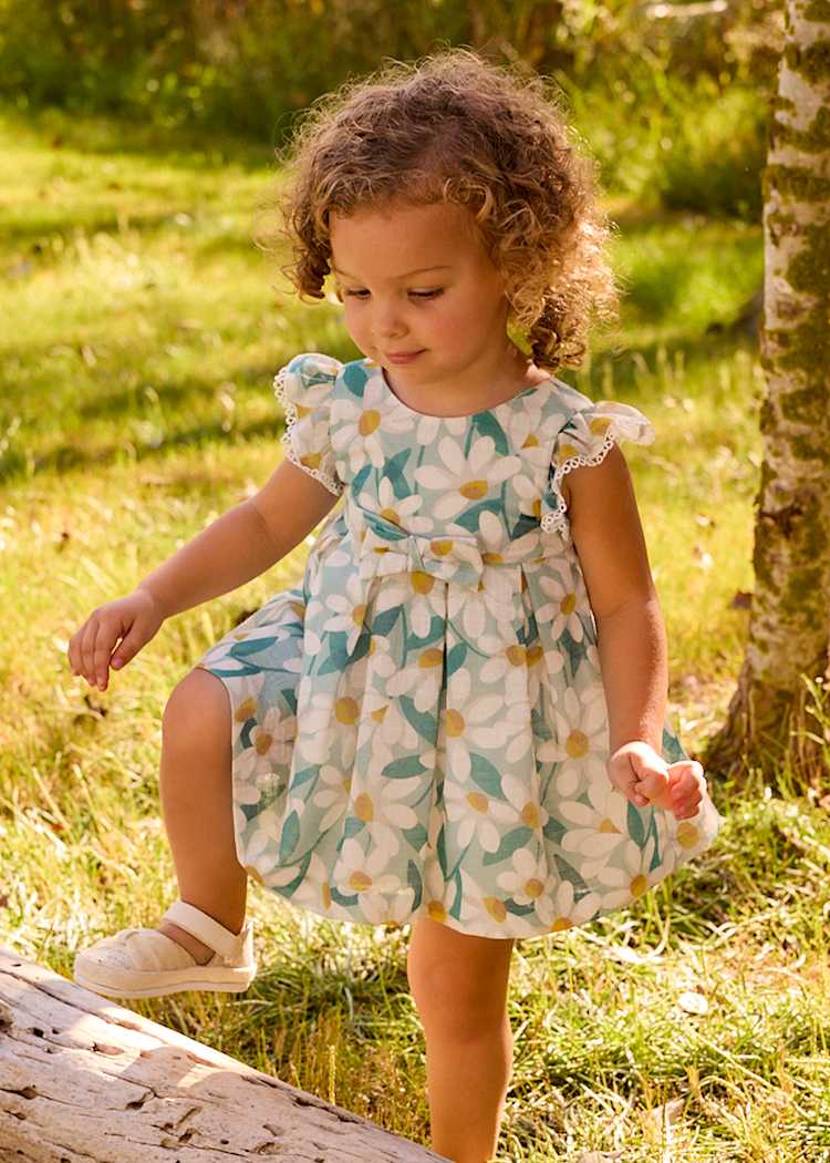 Baby Floral Print Ruffled Dress 1910