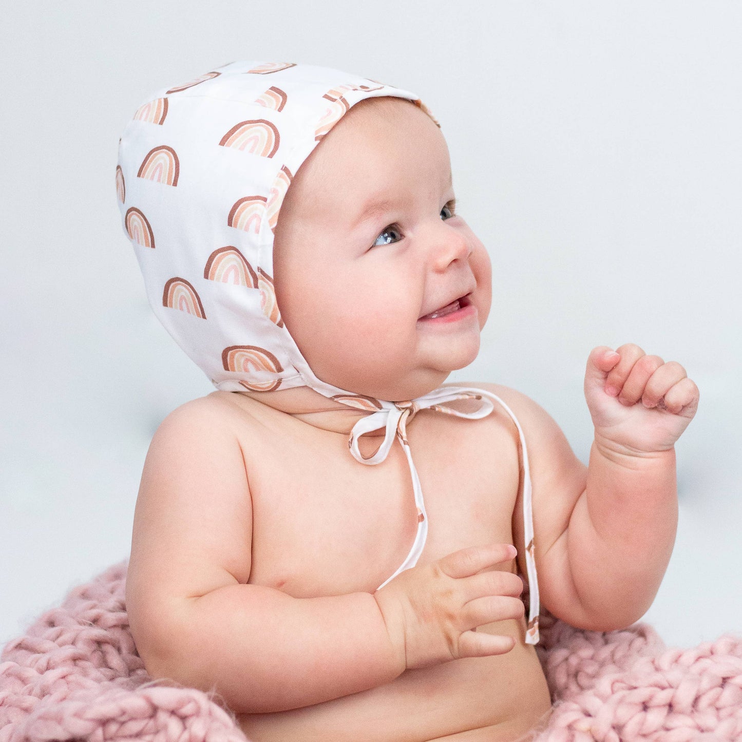 Rainbow Danish Baby Bonnet UPF 50+