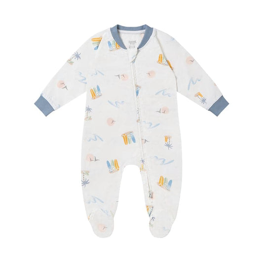 Avocado Bamboo One-Piece Zip Footed Sleeper