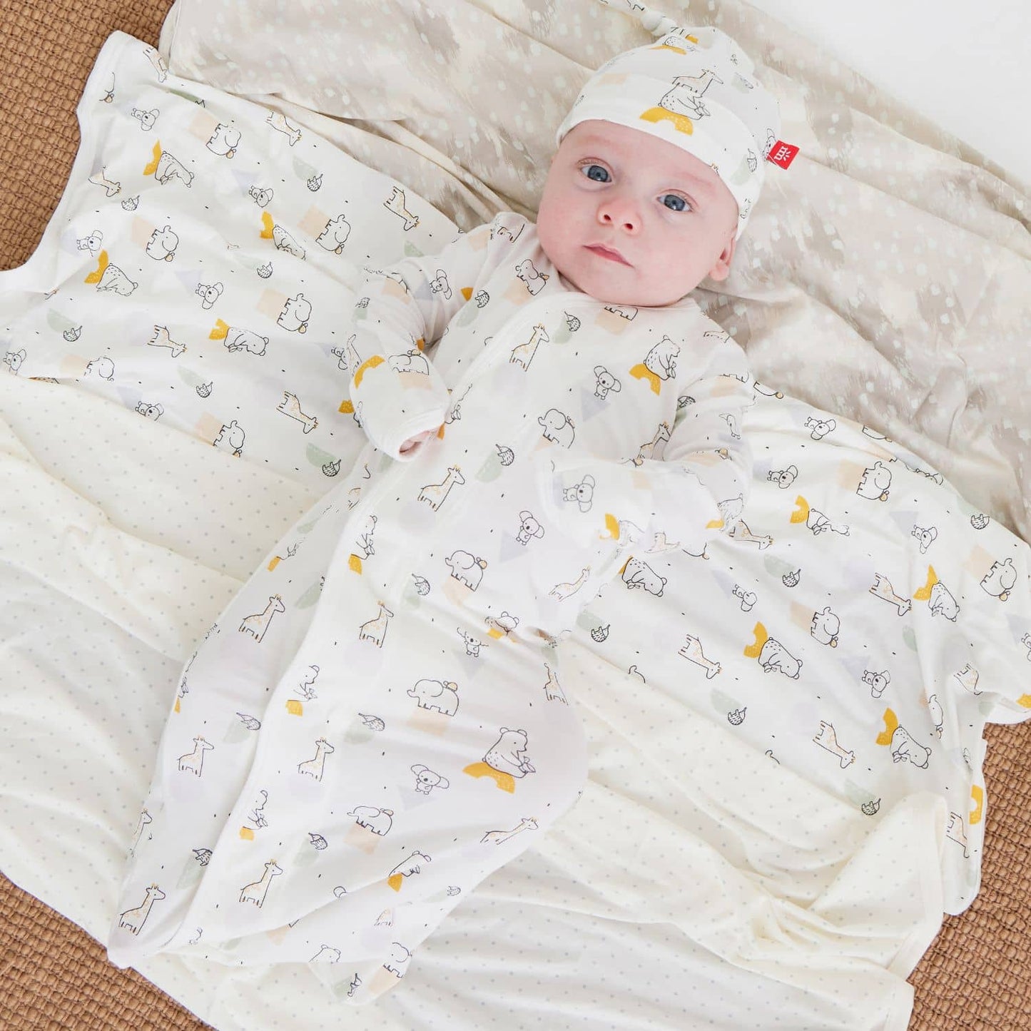 new kid on the block modal magnetic cozy sleeper gown + hat set