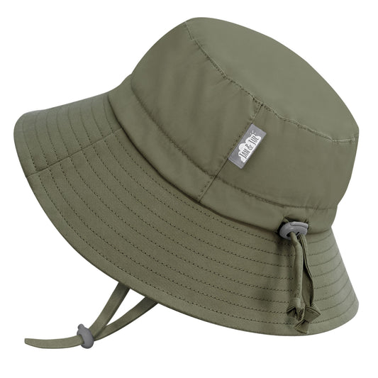 Kids Cotton Bucket Hats | Army Green