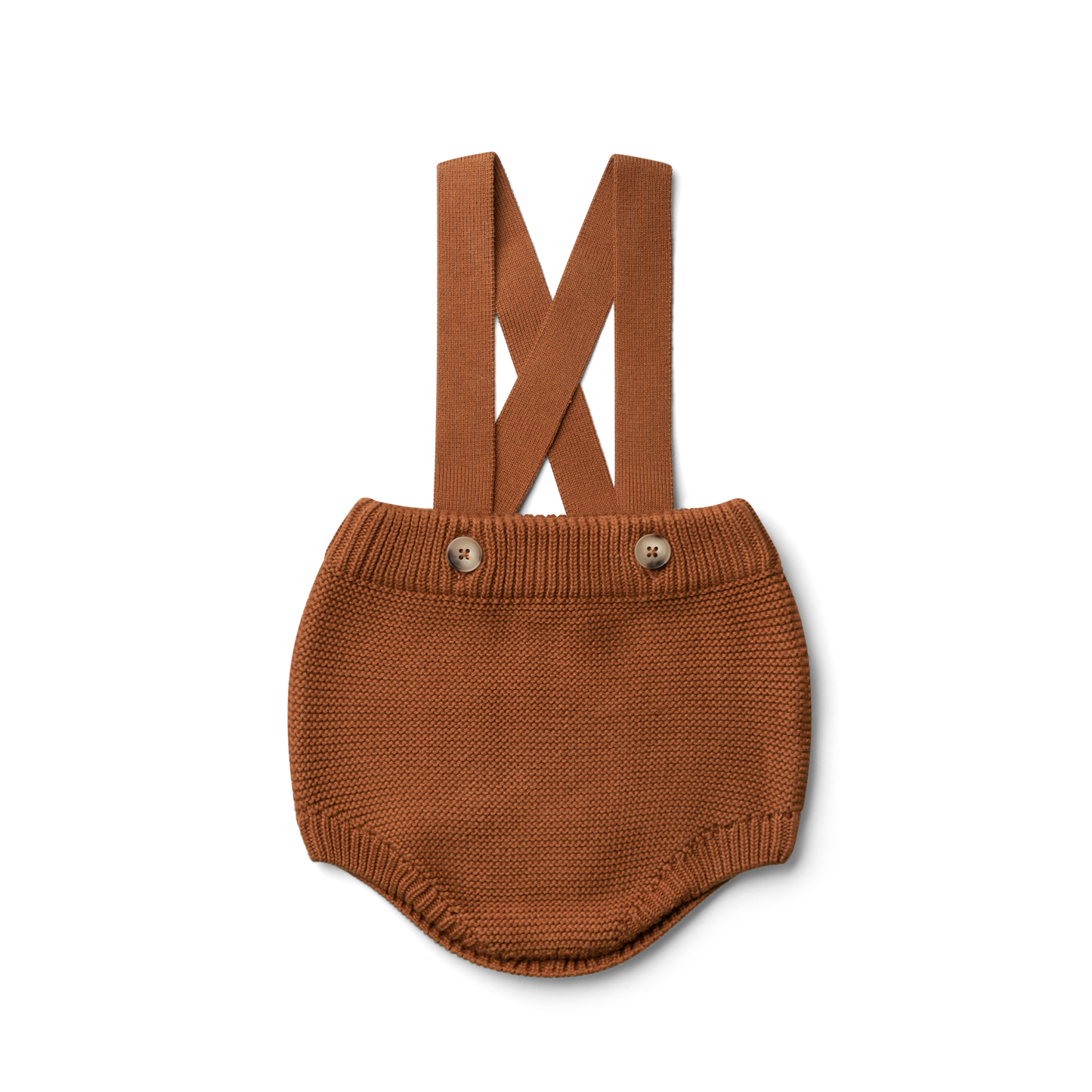 Organic Cotton Knit Suspenders Bloomers - Sienna