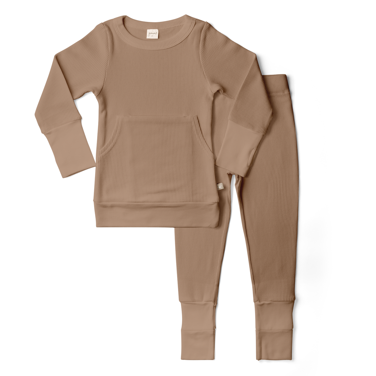 Thermal Bamboo Organic Kids Jogger Set - Natural